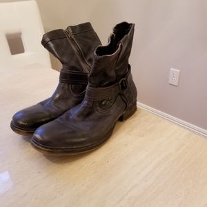 Bed Stu Distressed Leather Harness Motorcycle Boot